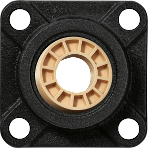 Fixed flange bearings with 4 mounting holes, cast iron housing UC, igubal® JEM-SP
