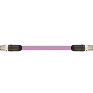 Industrial Ethernet/CAT5 cables, PVC, connector A: M12 d-coded pin straight, connector B: M12 d-coded pin straight, 12.5xd