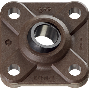 High-temperature flange bearings with 4 mounting holes, EFSM-HT, igubal®, spherical ball iglidur® X