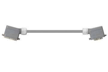 Han 10B Connector housing (pin) to Han 10B Connector housing (socket), Single locking lever on both sides, angled, PVC 7.5 x d