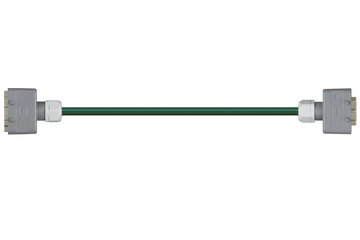 Han 10B Connector housing (pin) to Han 10B Connector housing (socket), Single locking lever on both sides, straight, PVC 6.8 x d