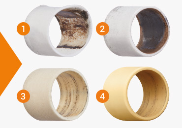 Abrasive wear of plain bearings in the swivelling wear test