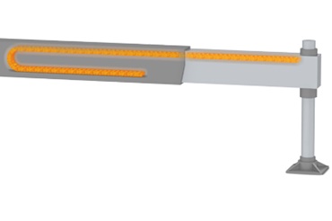 igus e-chain for the safe guidance of hydraulic cables on the supports